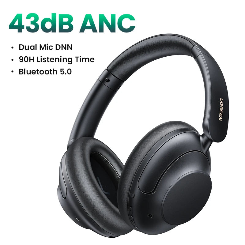 Hybrid Active Noise Cancelling Wireless Headphones with Hi-Res Audio