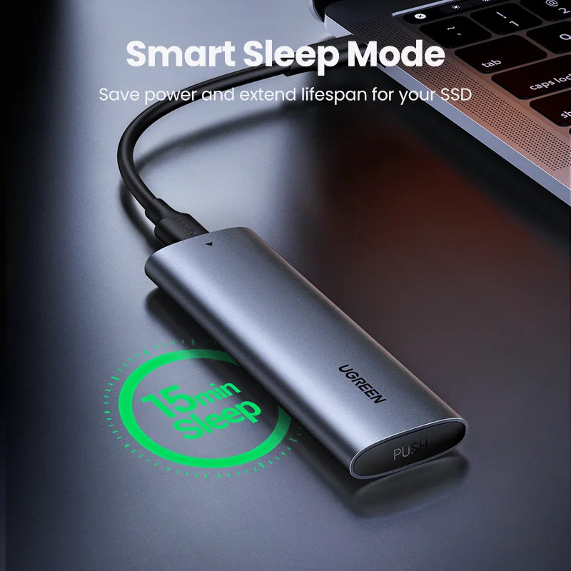 Dual Protocol M.2 NVMe SATA SSD Enclosure USB-C 10Gbps Adapter