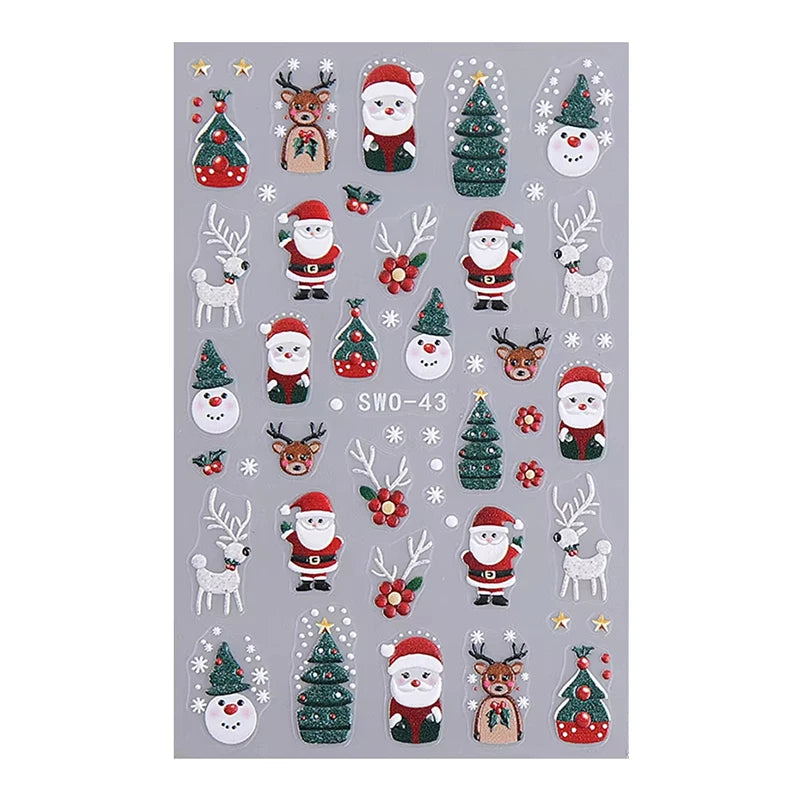 Christmas Cartoon Nail Art Stickers