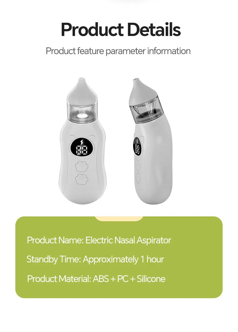Electric Baby Nasal Aspirator with 9 Suction Levels - 17