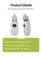 Electric Baby Nasal Aspirator with 9 Suction Levels