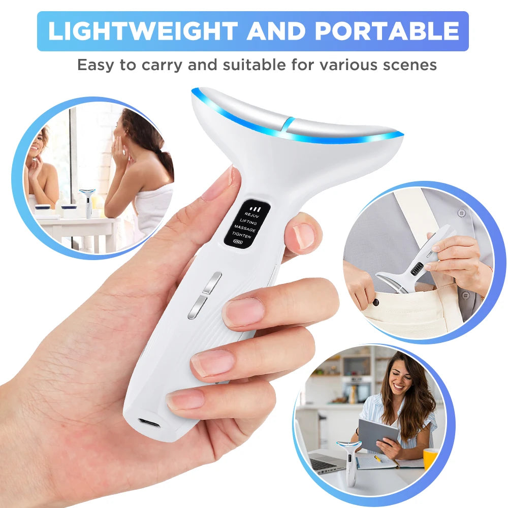LED Face and Neck Skin Tightening Massage Device - 21