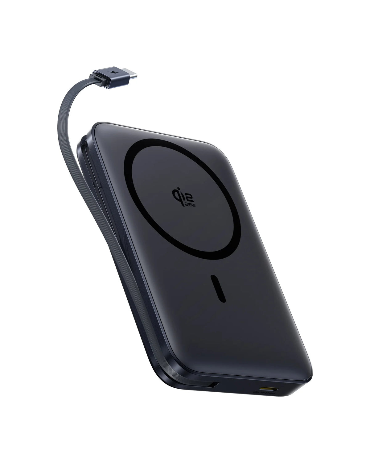 10000mAh Magnetic Wireless Power Bank with Built-In USB-C Cable