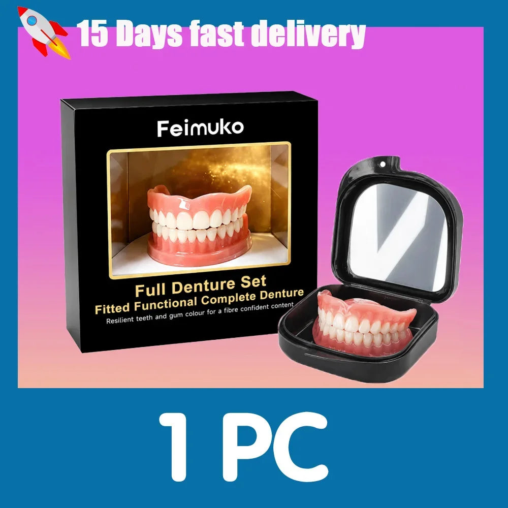 Full Mouth Silicone Cosmetic Dentures for Natural Smile - 13