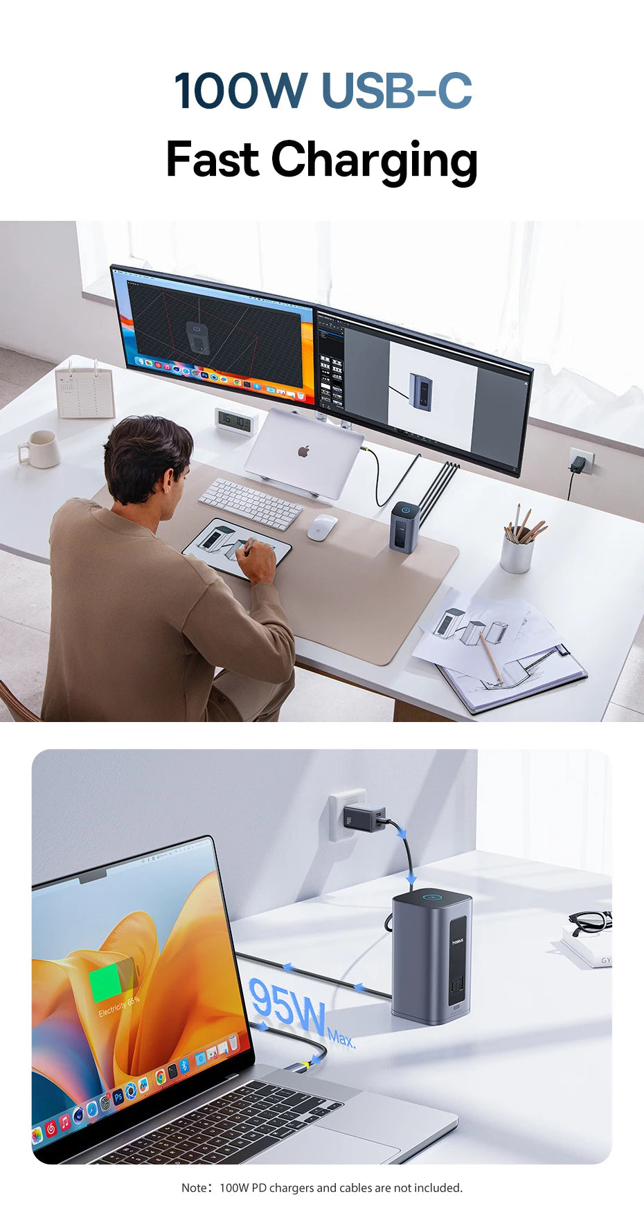 12-in-1 USB-C Docking Station for MacBook and Windows Laptops - 17