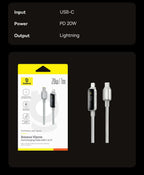 Digital Display 20W Fast Charging USB-C Cable for iPhone