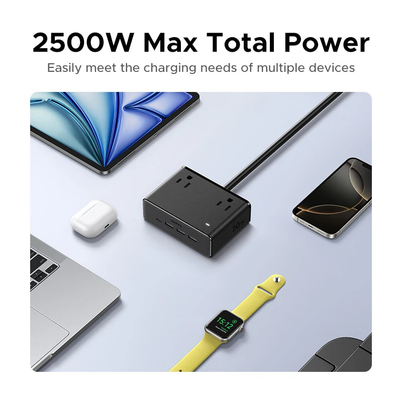 8-in-1 GaN Power Strip with 20W USB-C Fast Charging - 4