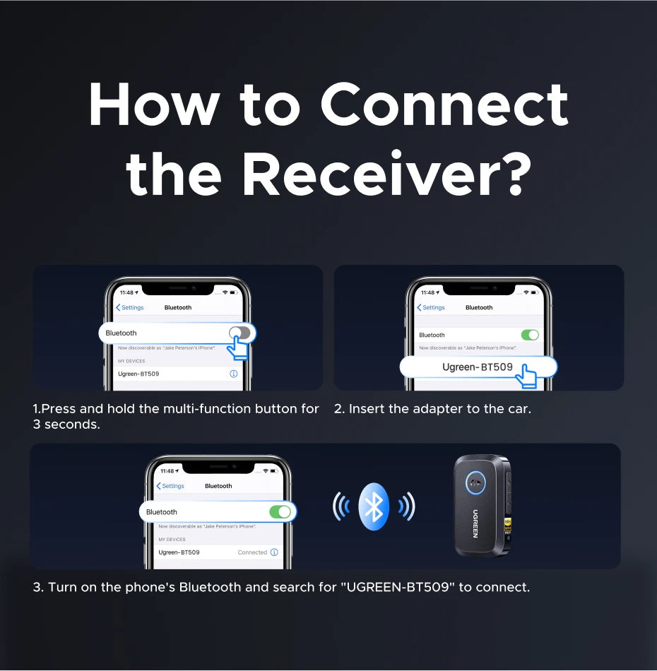 Wireless Bluetooth 5.3 Audio Receiver with Hi-Res LDAC for Speakers