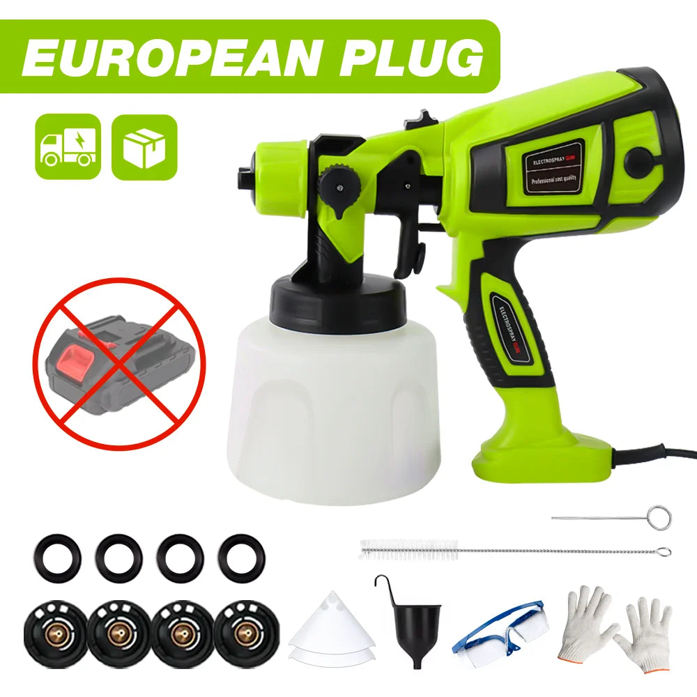 850W Electric HVLP Paint Sprayer with 5 Nozzles and 1400ml Container