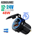 Dual USB Type C Quick Charger Socket PD30W QC3.0 for 12V 24V Vehicles