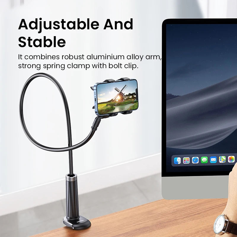 Flexible Gooseneck Phone Holder for Desk and Bed