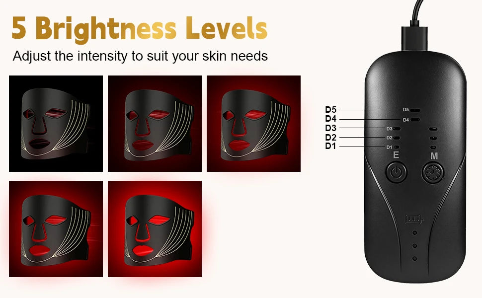 7-Color LED Silicone Facial Light Therapy Mask