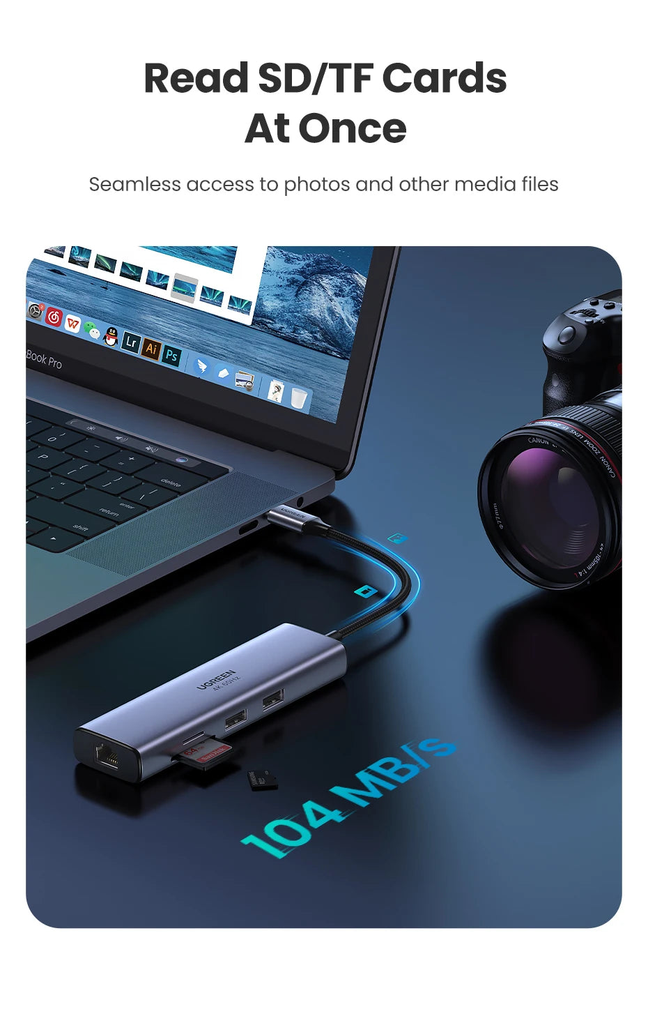 7-in-1 USB-C Hub with 4K 60Hz HDMI and 100W Power Delivery