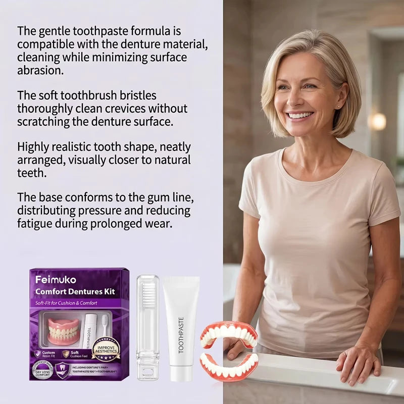 Comfort Fit Silicone Dentures Set for Instant Smile - 22