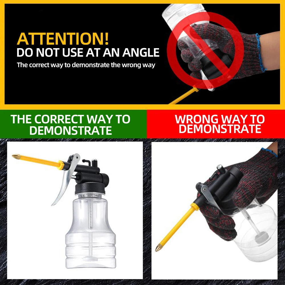 250ml Manual Pump Oiler Bottle High Pressure Lubrication Spray Can