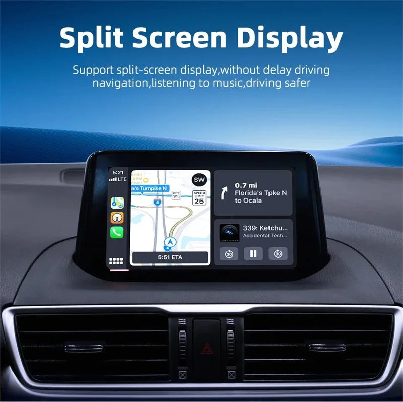 2 In 1 Wireless CarPlay and Android Auto Adapter Bluetooth 5.0 Dongle
