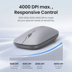 Silent Wireless Mouse with Bluetooth 5.0 and 4000 DPI