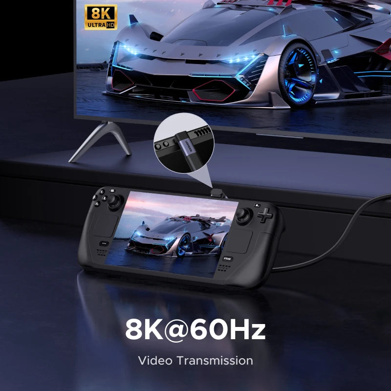 90-Degree USB-C Male to Female Adapter 240W 40Gbps - 4