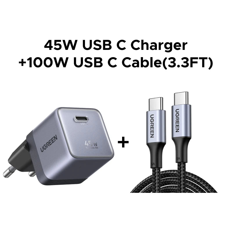 45W GaN USB-C Fast Charger for Smartphones and Tablets