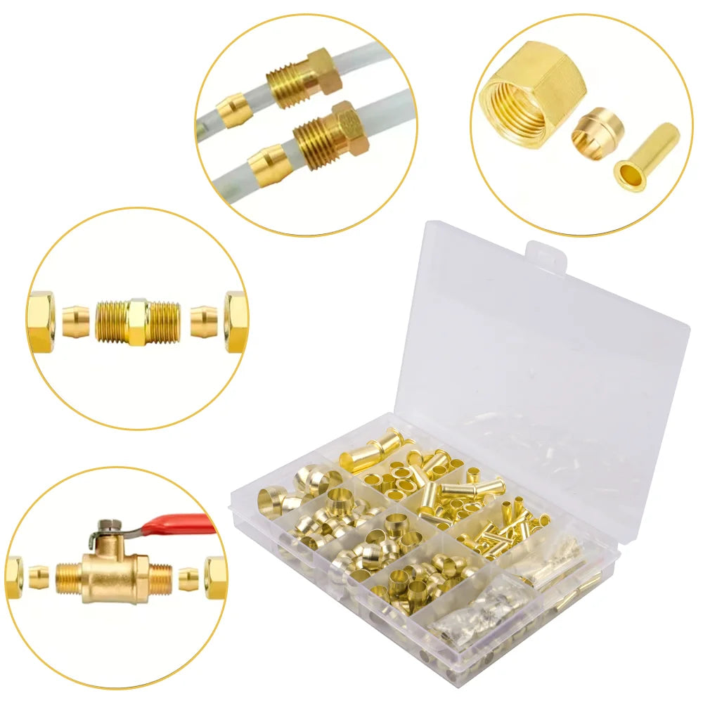 Brass Compression Sleeve and Ferrule Assortment Kit - 3
