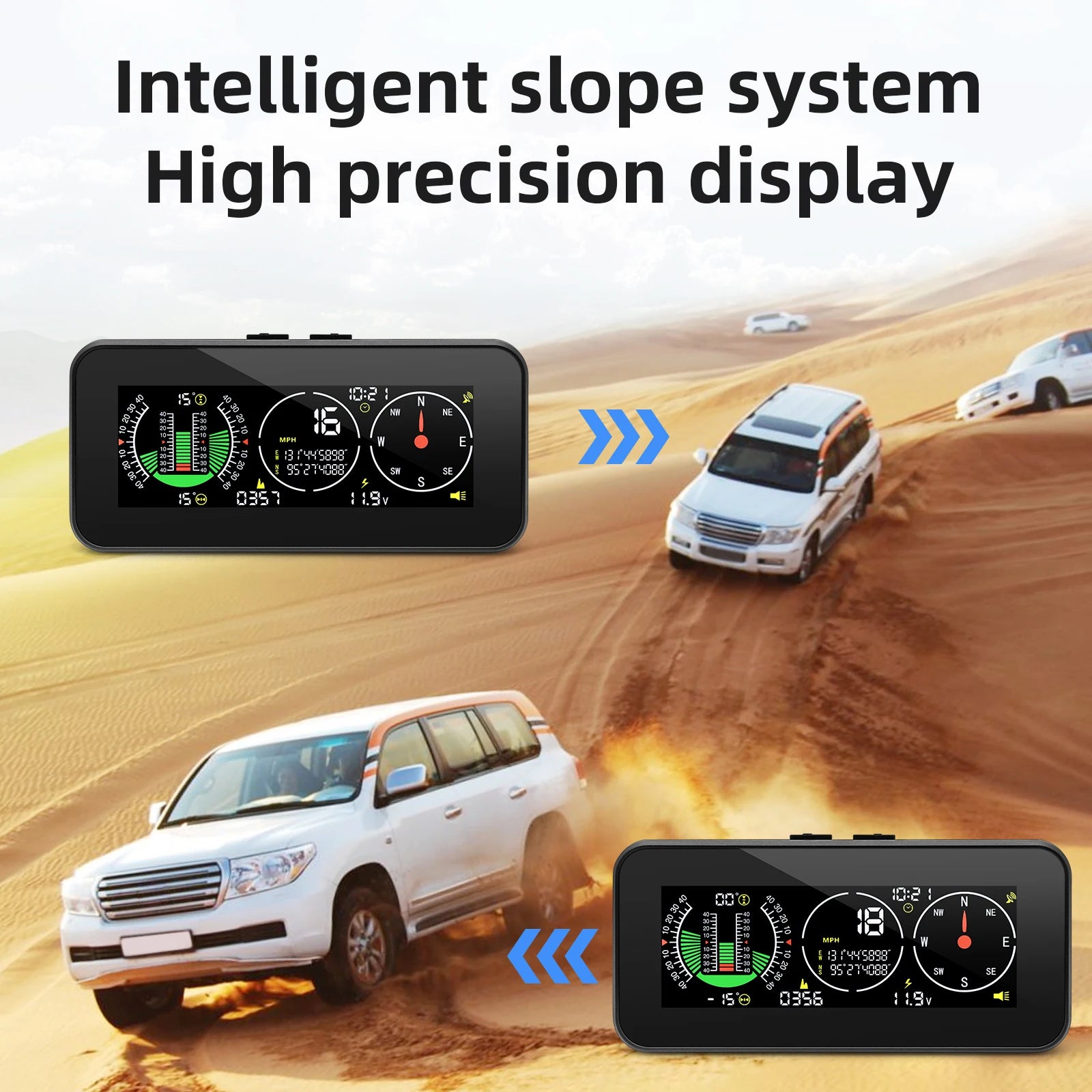 M60 GPS Car HUD Inclinometer Speedometer Voltage Monitor Clock