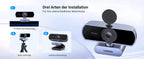 2K HD USB Webcam with Dual Microphones for Streaming and Video Calls