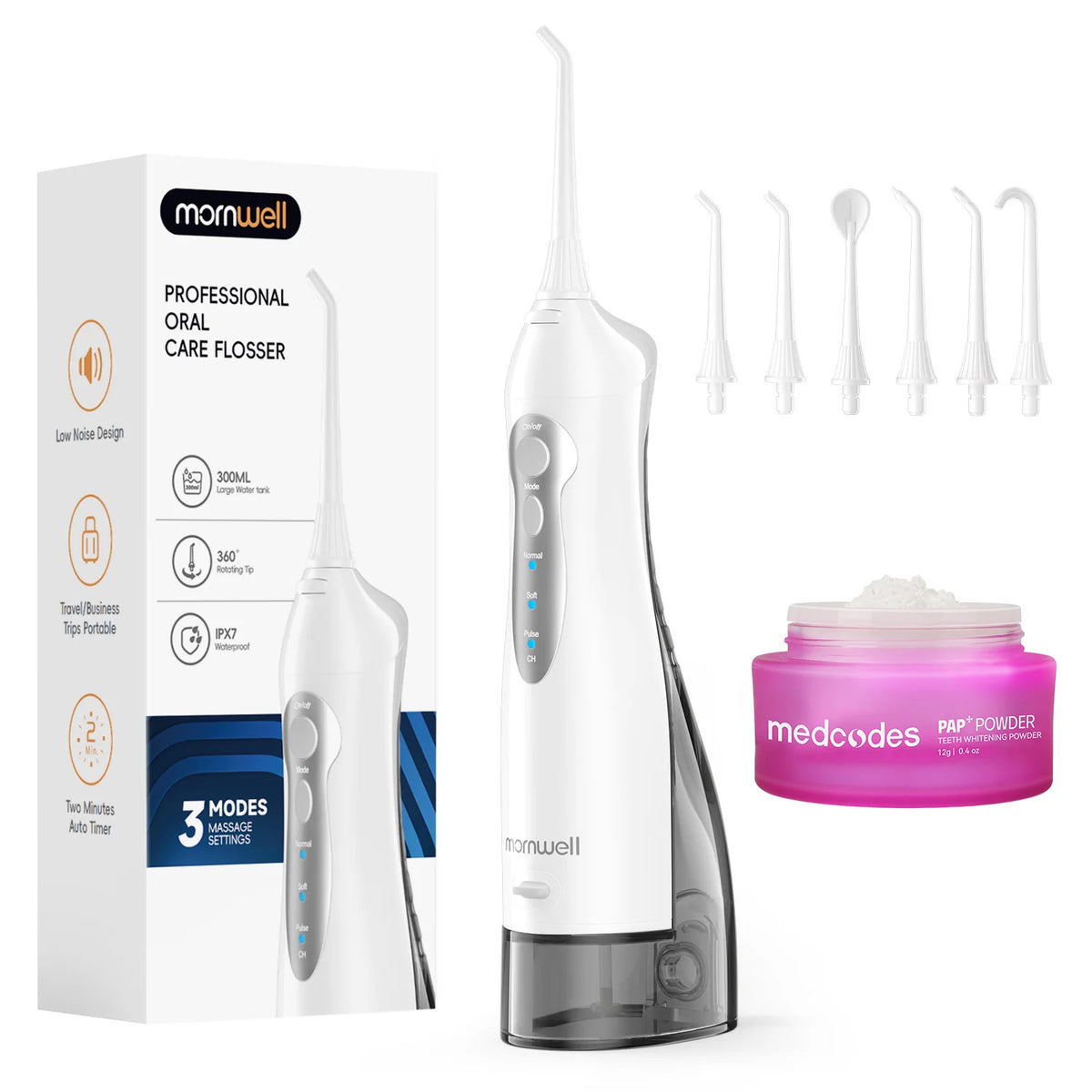 Rechargeable Cordless Water Flosser with 3 Cleaning Modes