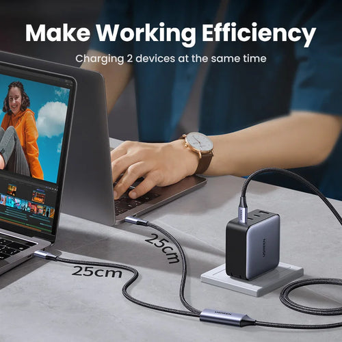 100W 2-in-1 USB-C Fast Charging Cable