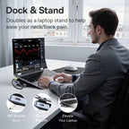 12-in-1 USB-C Triple Display Docking Station with Laptop Stand