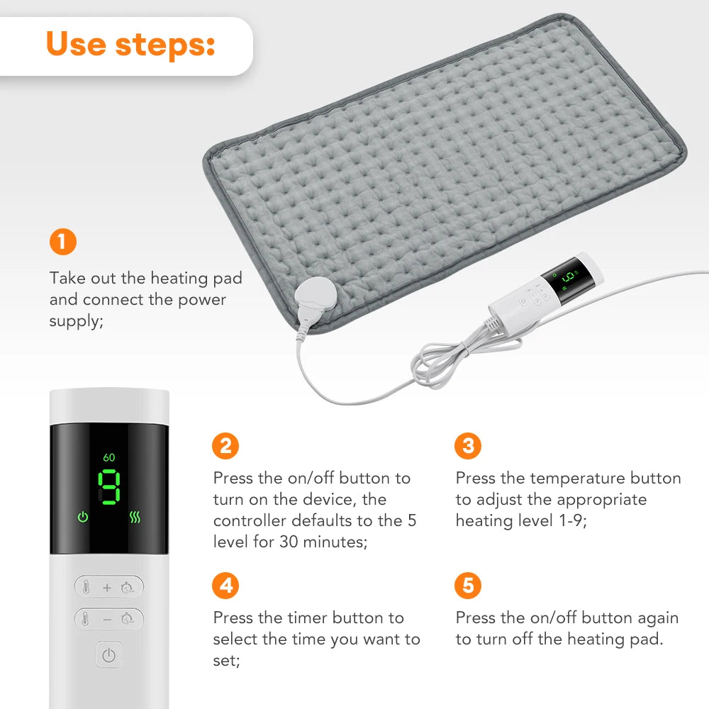 Electric Heating Pad for Back Neck and Muscle Relief - 12
