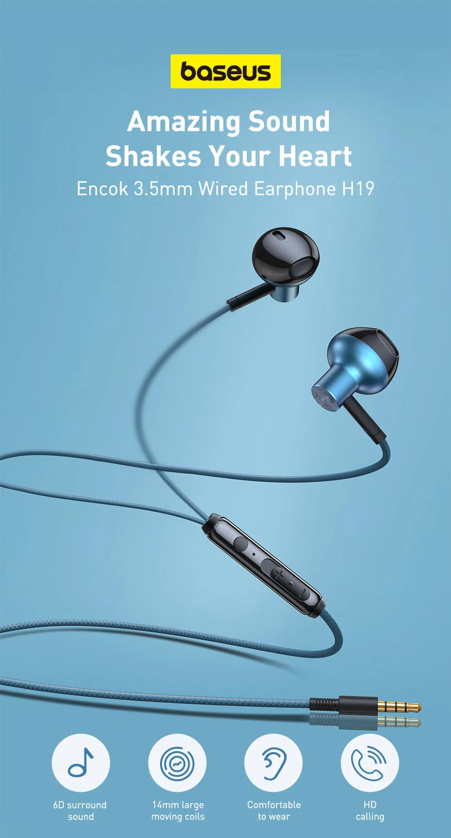 Wired In-Ear Headphones with 3.5mm Jack and Microphone - 8