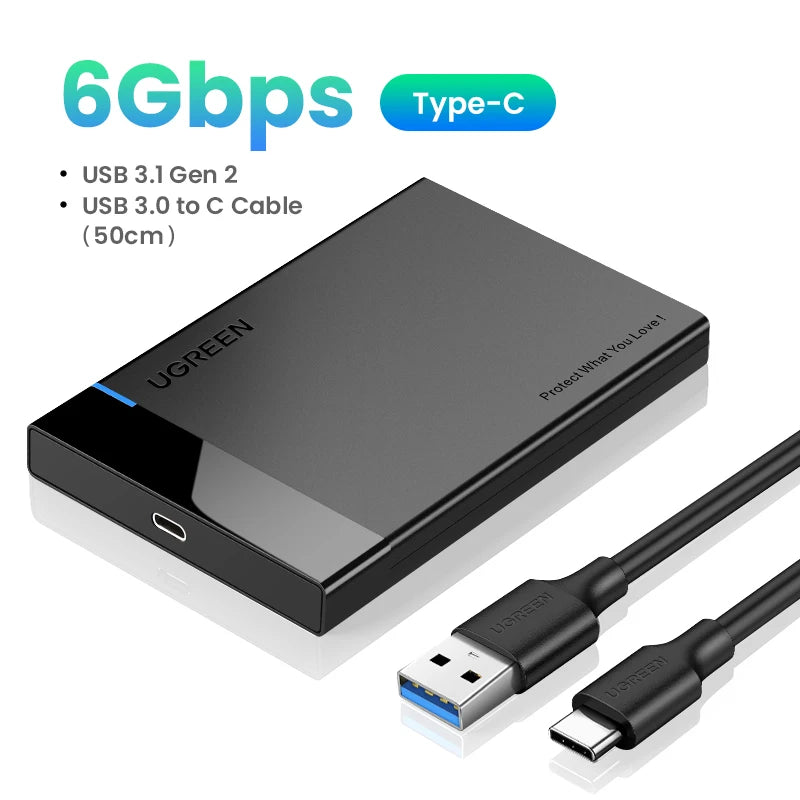 2.5-inch USB 3.1 Hard Drive Enclosure for SATA SSD and HDD