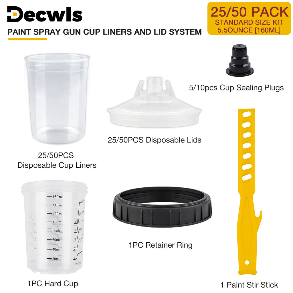 160ml Disposable Paint Mixing Cup System for Spray Guns