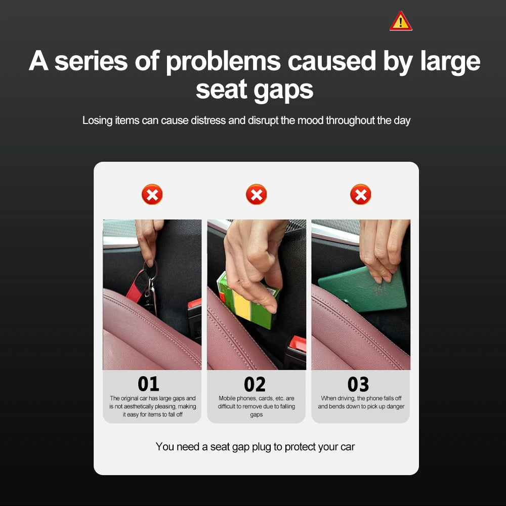 Universal Car Seat Gap Filler Leak Proof Storage Strip