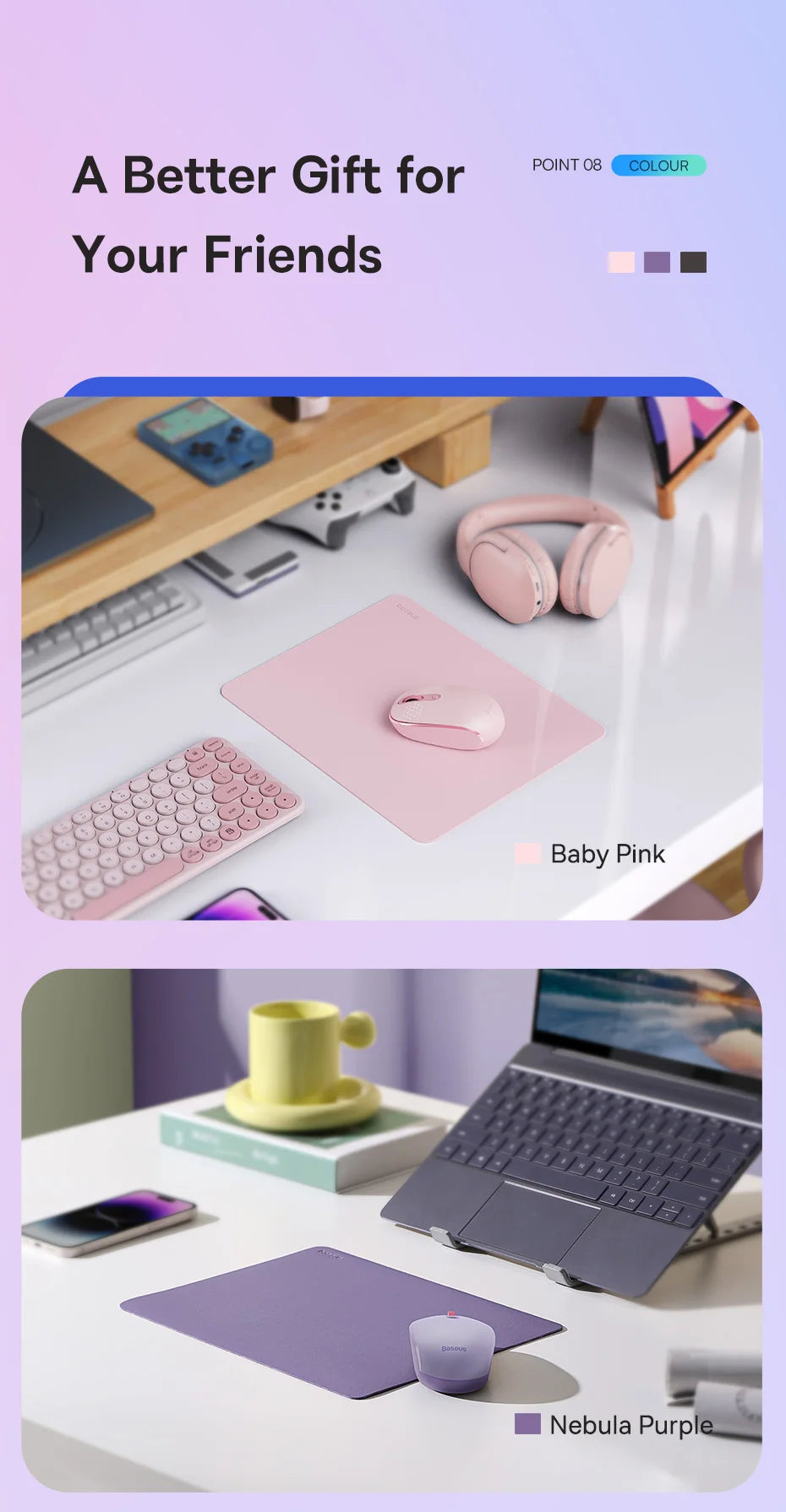 Waterproof PU Leather Desk Mouse Pad for Office and Gaming