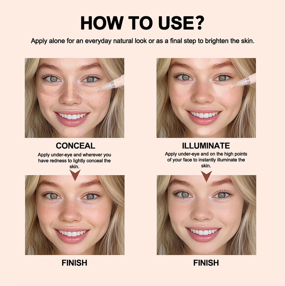 Waterproof Concealer Click Pen for Brightening and Full Coverage - 16