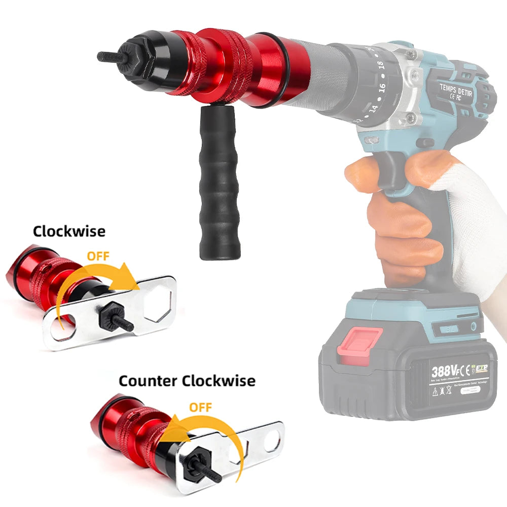 Electric Drill Rivet Nut Gun Adapter Tool Kit M3-M10