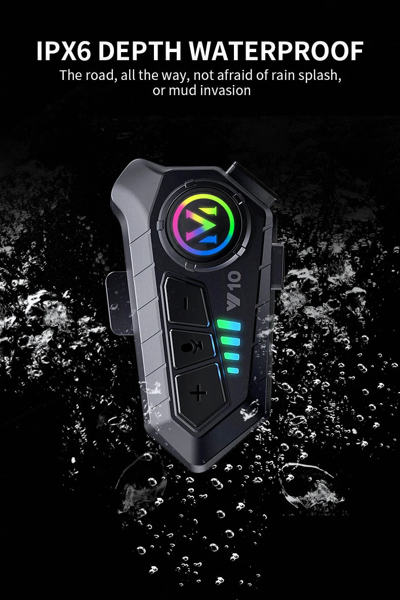 Bluetooth 5.3 Motorcycle Helmet Headset with Voice Control