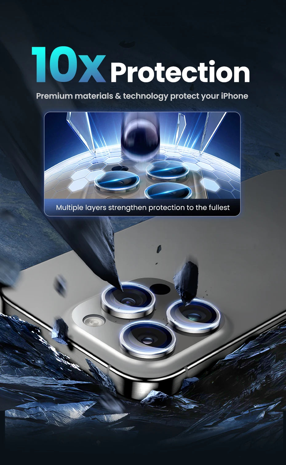Tempered Glass Screen Protector for iPhone 16 Series - 10