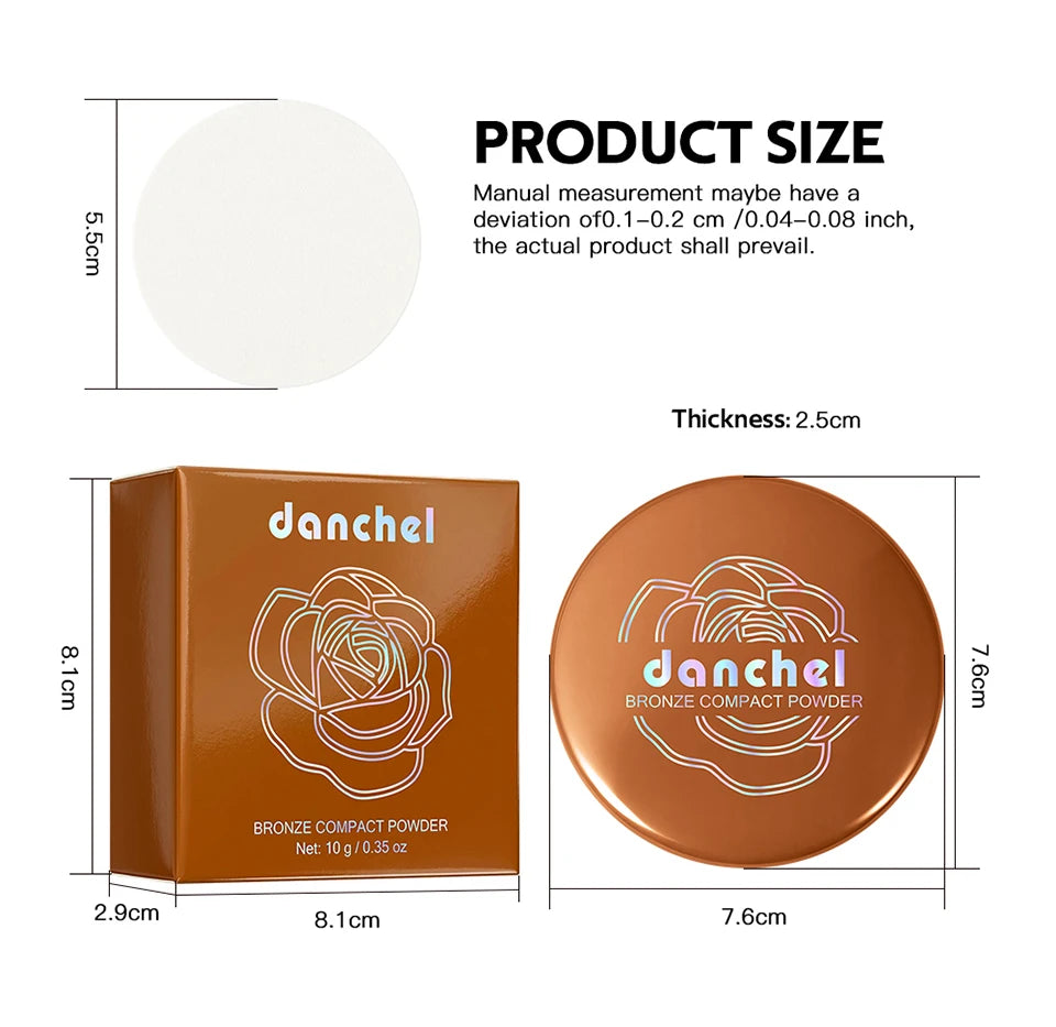 Matte Bronzer Compact Powder for Natural Sun-Kissed Glow