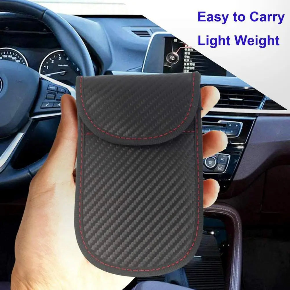 Carbon Fiber Car Key Fob RFID Signal Blocking Pouch Protector