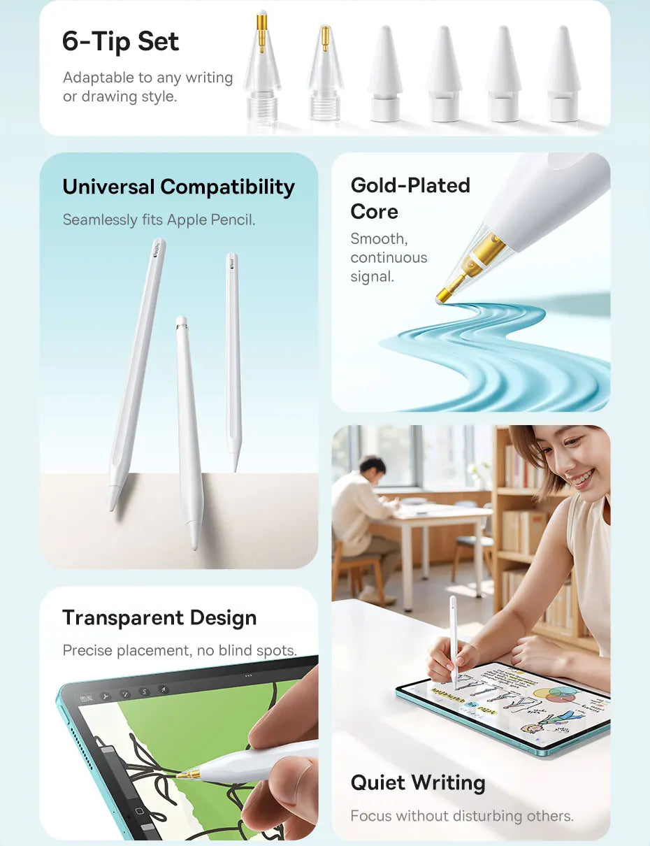 Replacement Stylus Pen Tips for Apple Pencil 1st and 2nd Gen