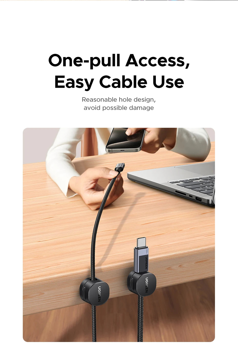 Magnetic Desk Cable Organizer Clips for USB Charging Cords