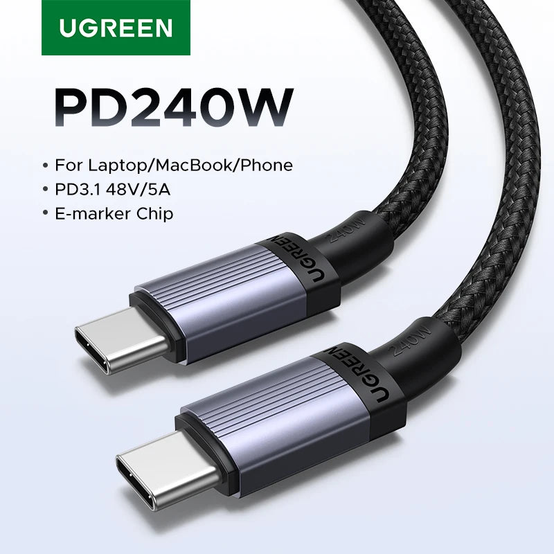 240W USB-C to USB-C Fast Charging and Data Sync Cable - 1