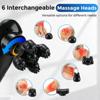 Handheld Percussion Deep Tissue Body Massager with 6 Heads