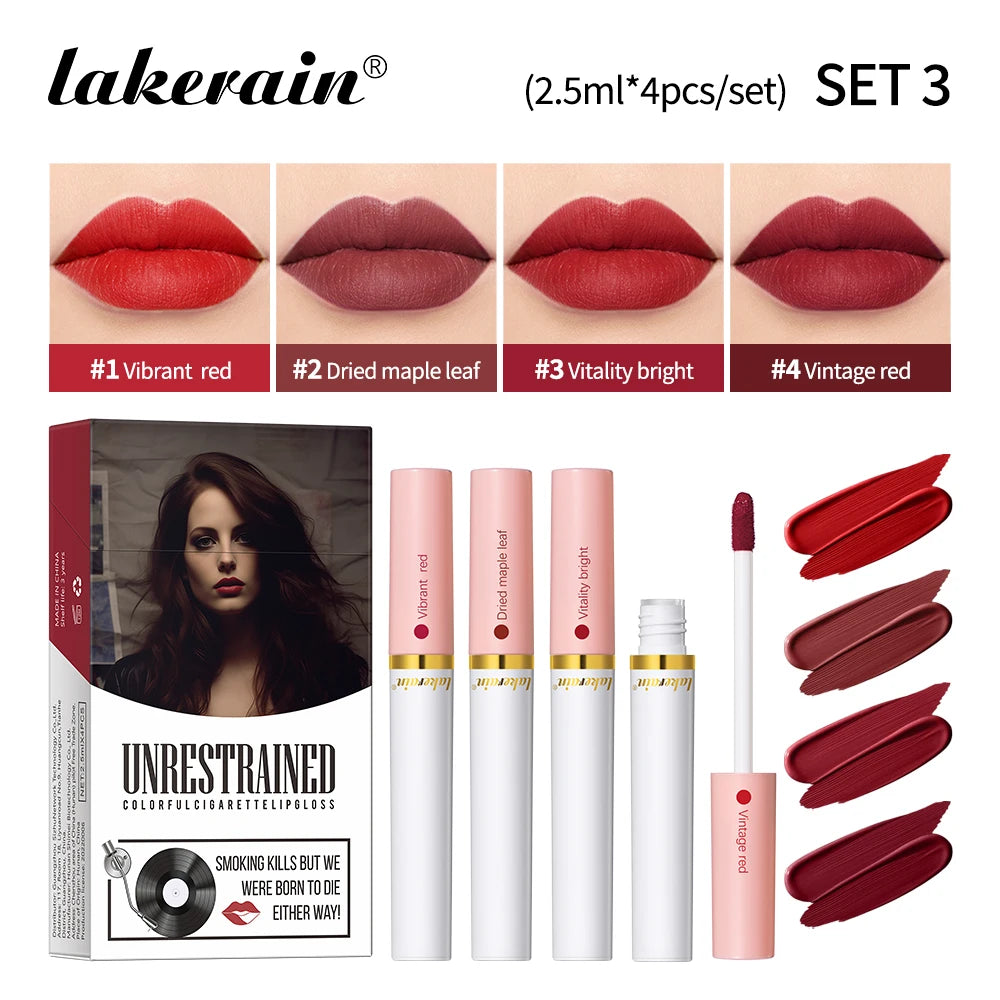 Matte Lipstick Set with Creative Cigarette Design - 22