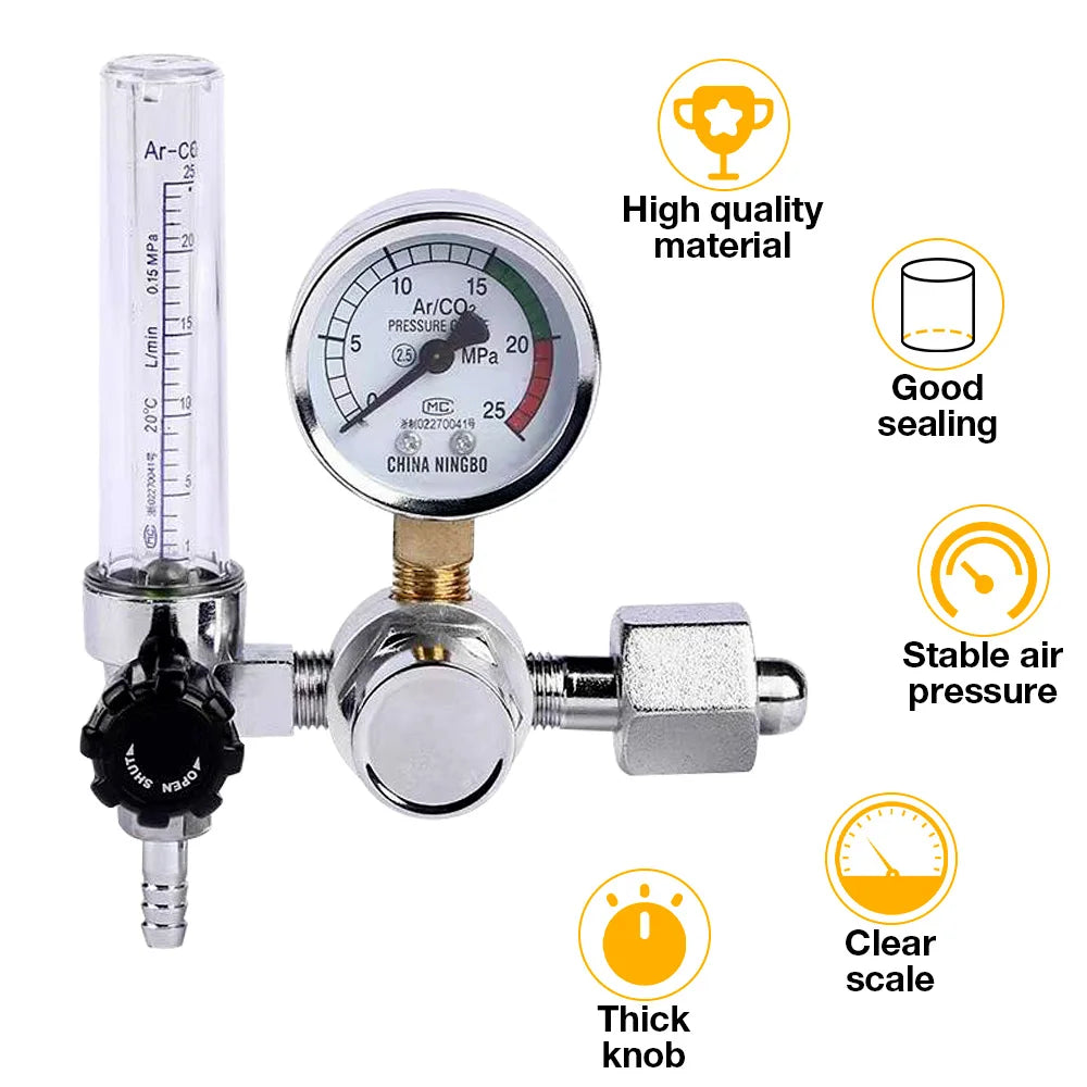 Argon CO2 Gas Pressure Regulator with Flow Meter for MIG TIG Welding