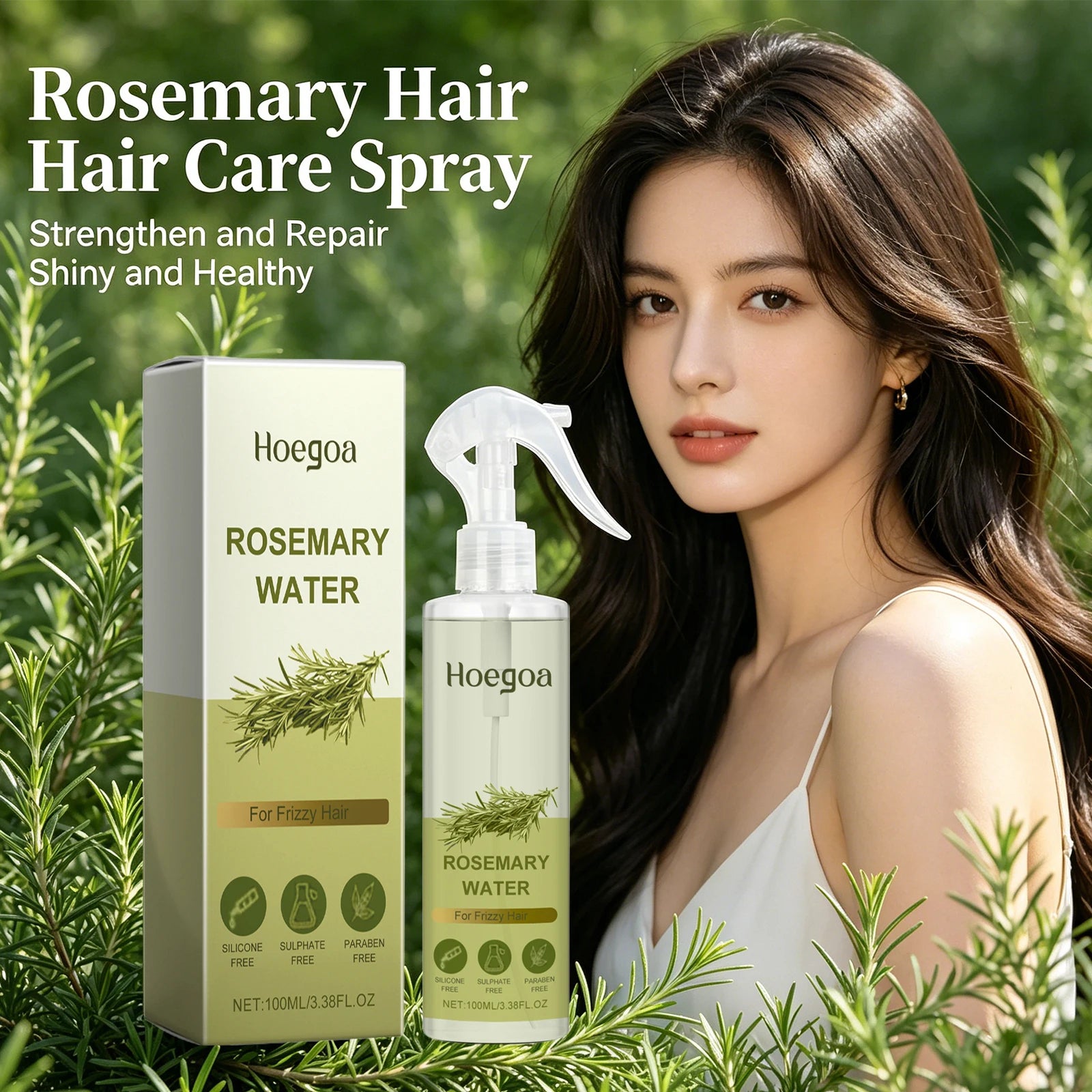 Rosemary Strengthening Hair Spray for Oil Control and Frizz - 5