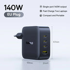 140W GaN Fast Wall Charger for Laptops and Smartphones