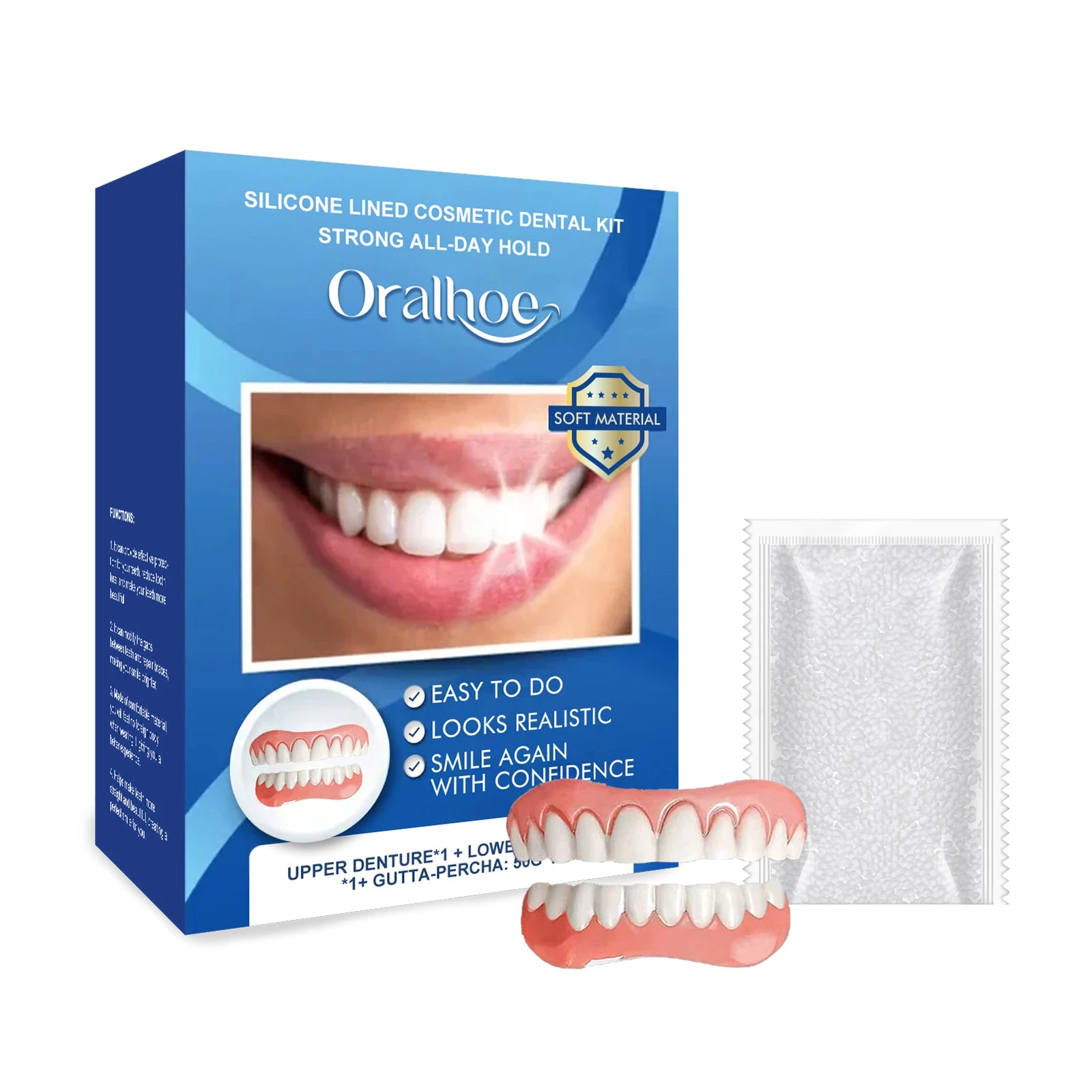Instant Cosmetic Dental Veneers Kit for Upper and Lower Teeth - 7